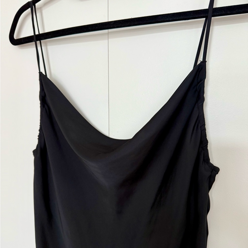 NWOT Elegant Black Cowl Neck Slip Dress: Zara